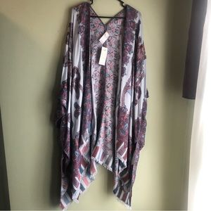 Chico’s NWT Ruana Blue Red One Size